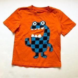 Circo Appliqué short sleeve T-Shirt 5T orange Halloween monster